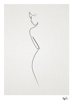 Wall Art - Digital Art - One Line Nude by Quibe Sarl