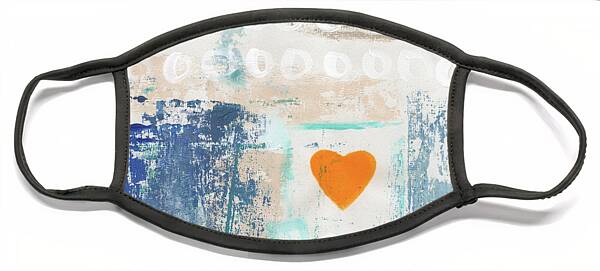Orange Heart- Abstract Painting Face Mask