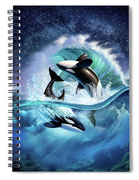 Orca Wave Spiral Notebook