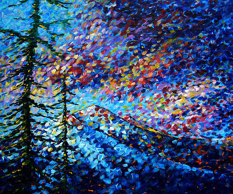 Wall Art - Painting - Original Abstract Impressionist Landscape Contemporary Art by MADART Mountain Glory by Megan Aroon