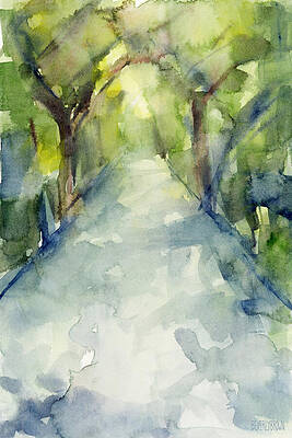 Wall Art - Painting - Path Conservatory Garden Central Park Watercolor Painting by Beverly Brown