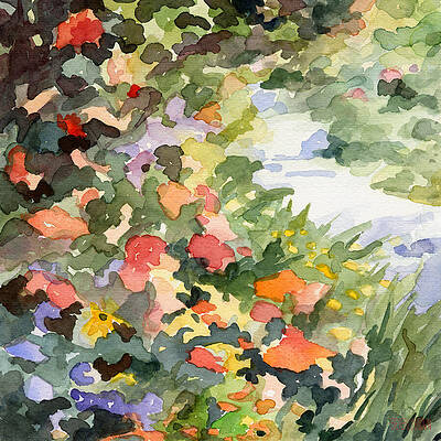 Wall Art - Painting - Path Monets Garden Watercolor Paintings of France by Beverly Brown Prints