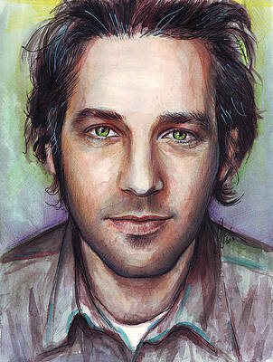 Wall Art - Painting - Paul Rudd Portrait by Olga Shvartsur