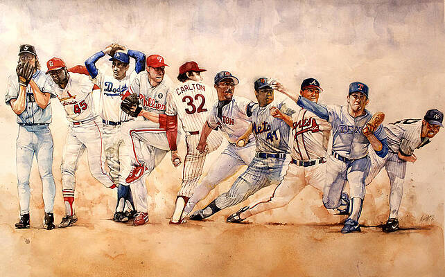Wall Art - Painting - PItching Windup  by Michael Pattison