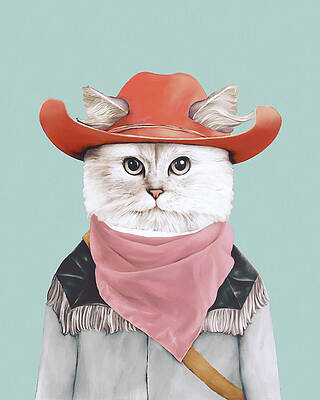 Wall Art - Painting - Rodeo Cat by Animal Crew