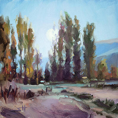 Wall Art - Painting - September Moon by Steve Henderson