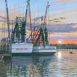 Shem Creek Shrimpers Charleston  by Richard Harpum
