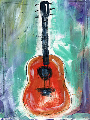Wall Art - Painting - Storyteller's Guitar by Linda Woods