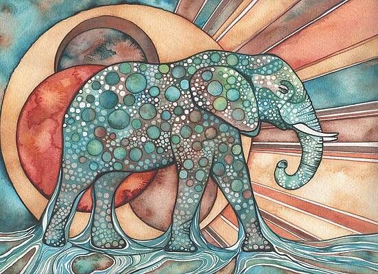 Wall Art - Painting - Sunphant Sun Elephant by Tamara Phillips