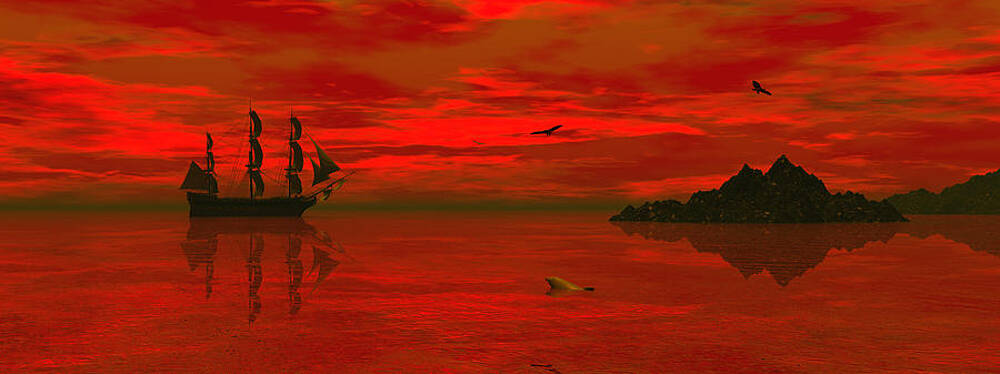 Wall Art - Digital Art - Sunset arrival by Claude McCoy