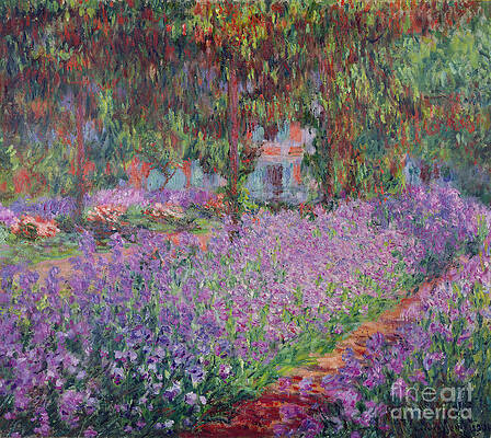 Wall Art - Painting - The Artists Garden at Giverny by Claude Monet