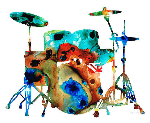 Wall Art - Painting - The Drums - Music Art By Sharon Cummings by Sharon Cummings