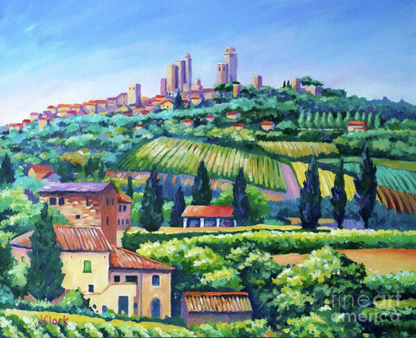 Wall Art - Painting - The Towers of San Gimignano by John Clark