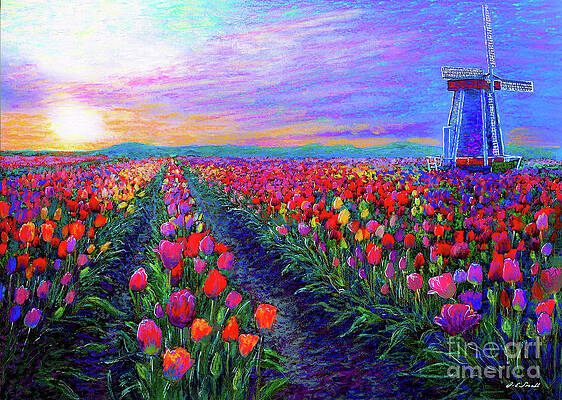 Wall Art - Painting -  Tulip Fields, What Dreams May Come by Jane Small