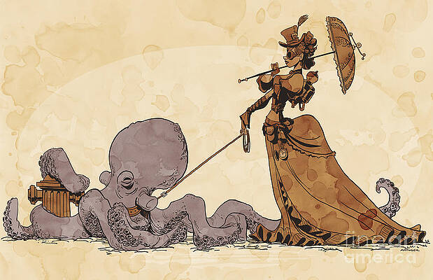 Wall Art - Digital Art - Walkies for Otto by Brian Kesinger