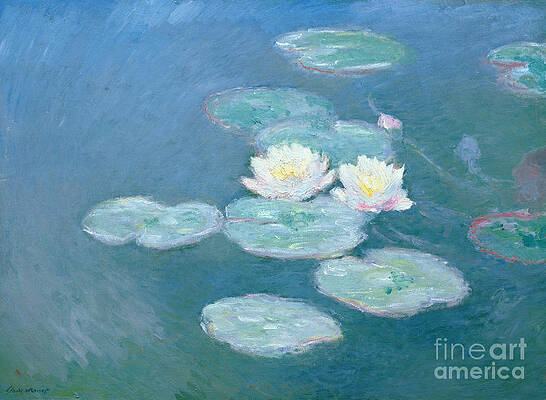 Wall Art - Painting - Waterlilies Evening by Claude Monet
