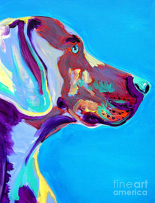 Wall Art - Painting - Weimaraner - Blue by Dawg Painter