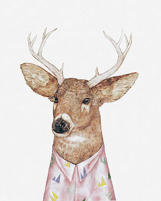 Wall Art - Painting - White-Tailed Deer by Animal Crew
