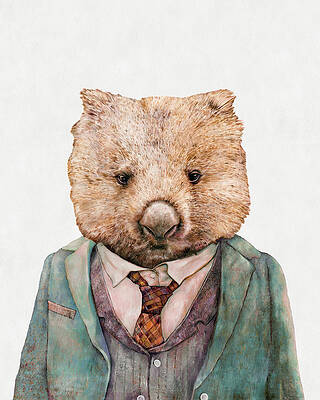 Wall Art - Painting - Wombat by Animal Crew