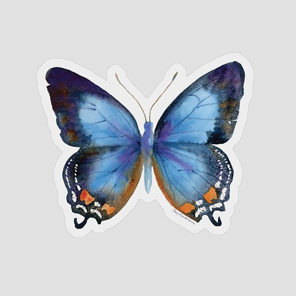 80 Imperial Blue Butterfly Sticker