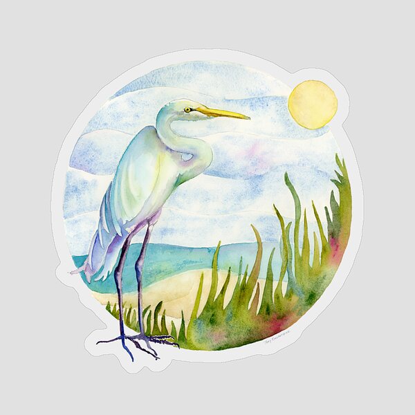 Beach Heron Sticker