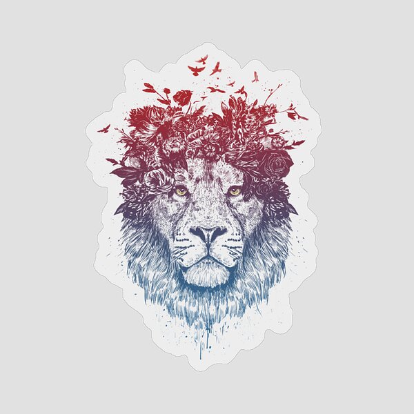 Floral Lion Iii Sticker