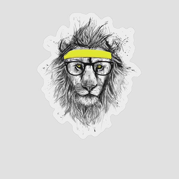 Hipster Lion Sticker