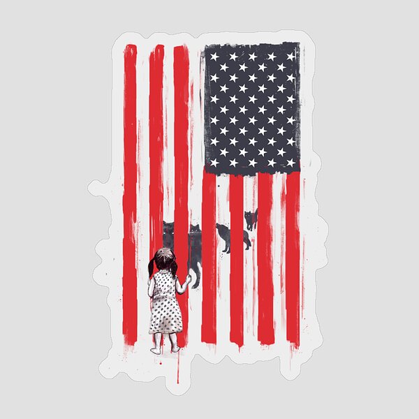 Little Girl And Wolves Sticker