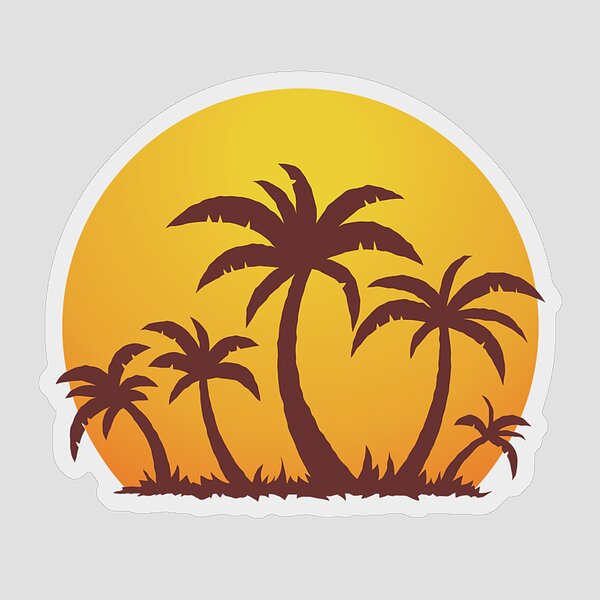 Palm Trees And Sun Sticker