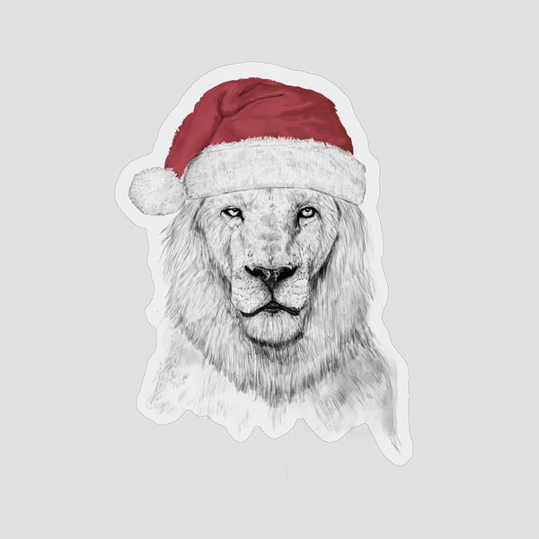 Santa Lion Sticker