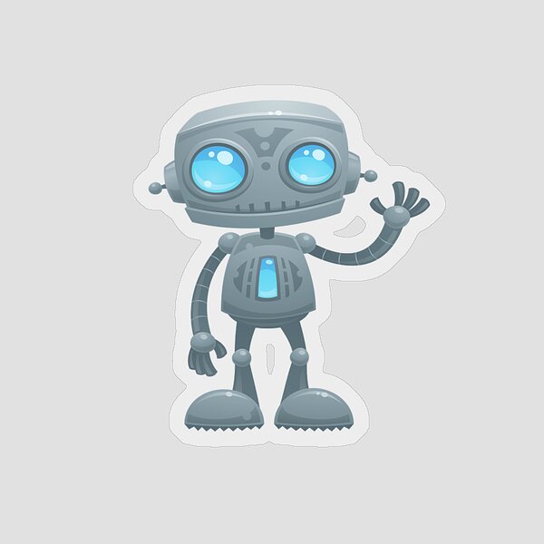 Waving Robot Sticker