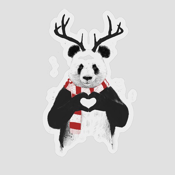 Xmas Panda Sticker